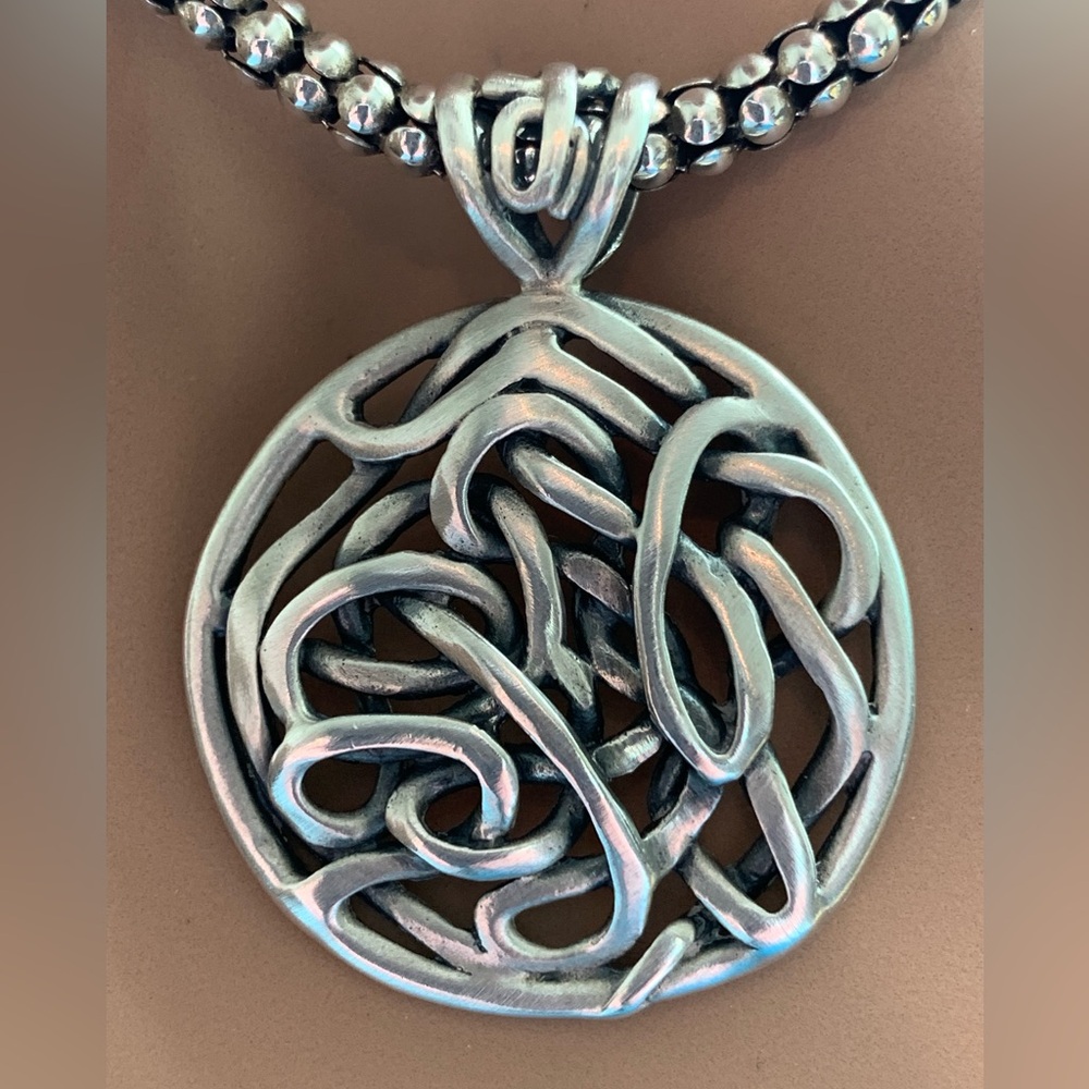 RESERVED Silpada Dynamic RARE DUO Sterling Celtic Knot Woven Pendant & 17” Popco - Picture 4 of 16
